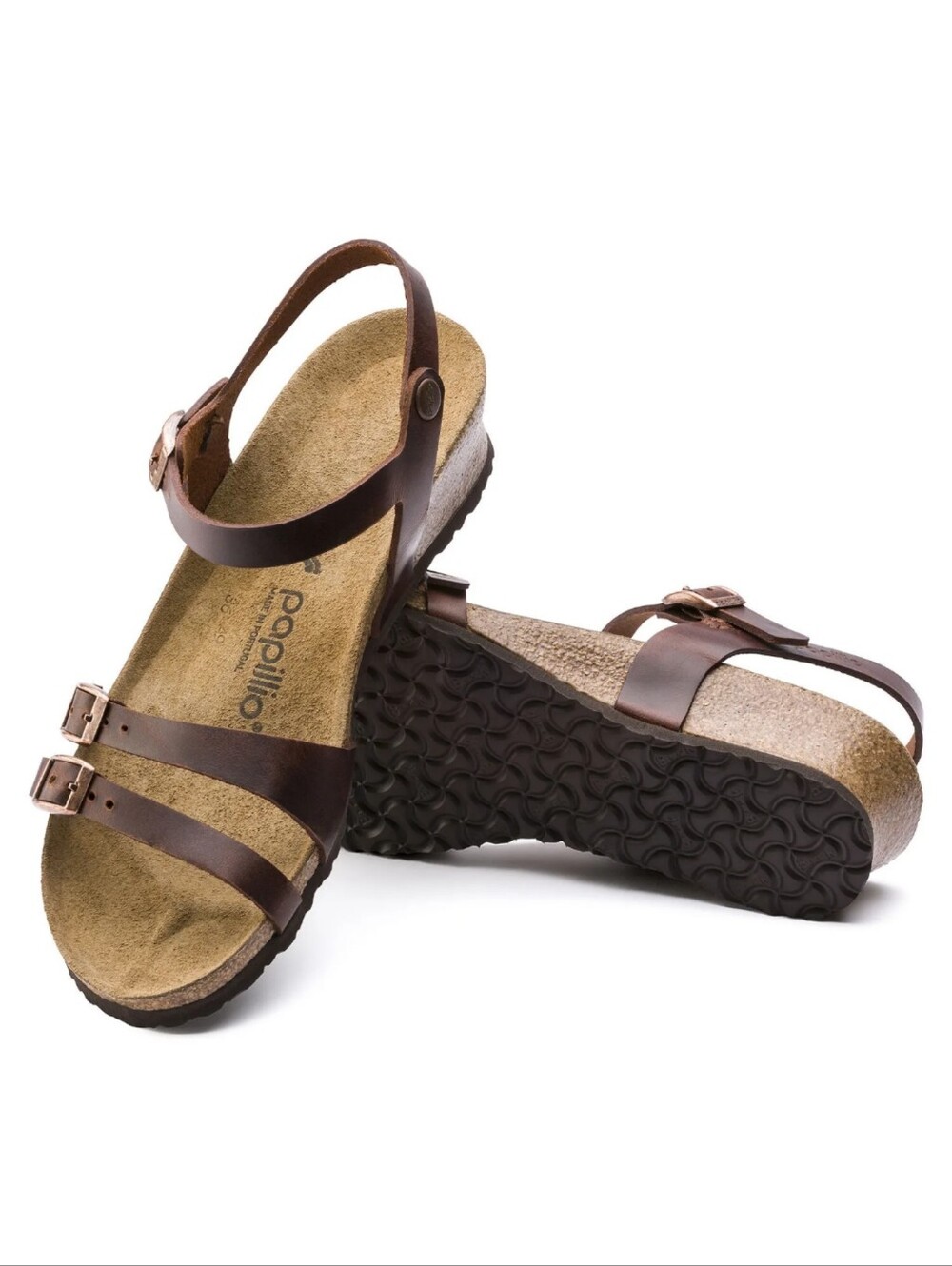 Birkenstock Papillio Lana Wedge Sandals Cognac Leather Size 9 Comfort Boho